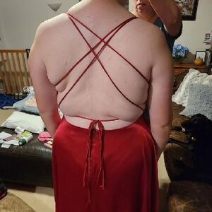 Elegant Red Strappy Dress